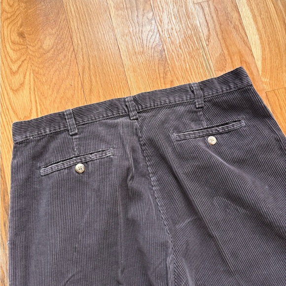 Kenny Rogers Pleated Corduroy Trousers Brown W36 Vintage Prep Mens - Picture 7 of 11